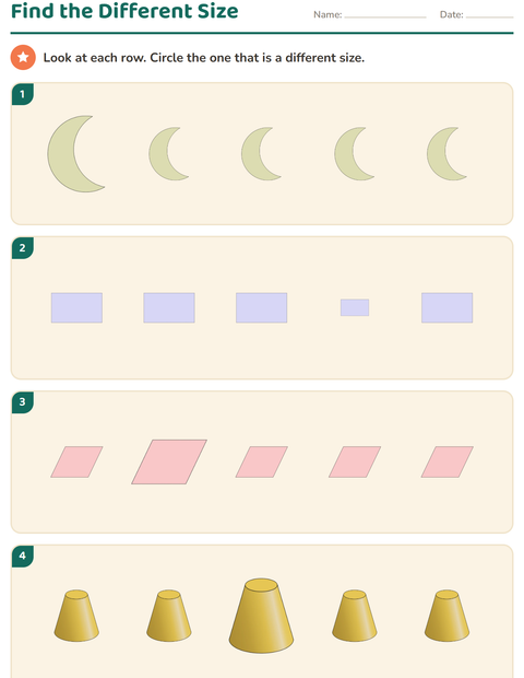 Preview of Visual Discrimination worksheet featuring Shapes for kindergarten