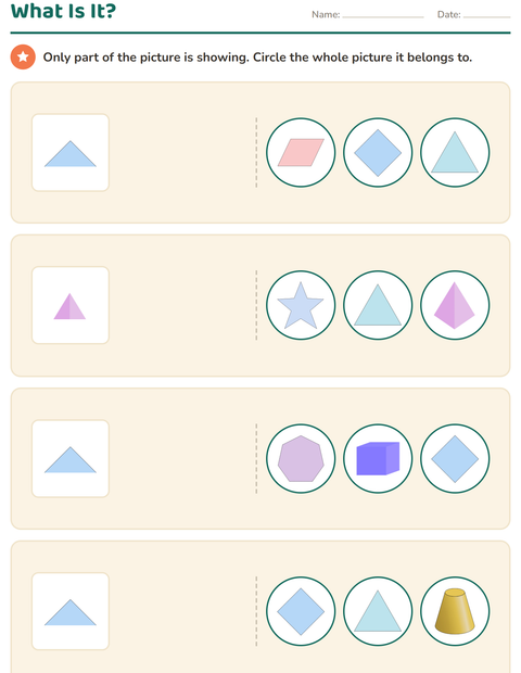 Preview of Visual Discrimination worksheet featuring Shapes for kindergarten