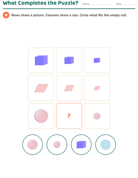 Preview of Visual Logic worksheet featuring Shapes for grade 3