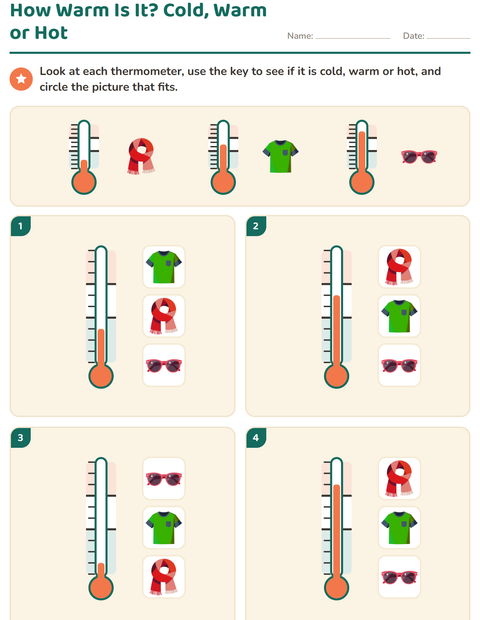 Preview of How Warm Is It? Cold, Warm or Hot
