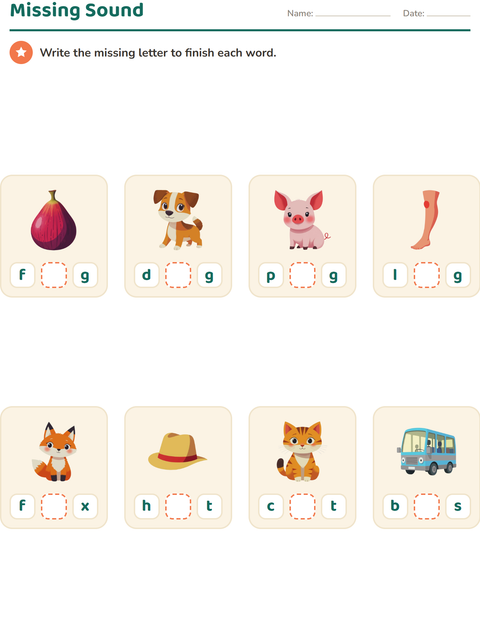 Preview of Word Building worksheet for kindergarten