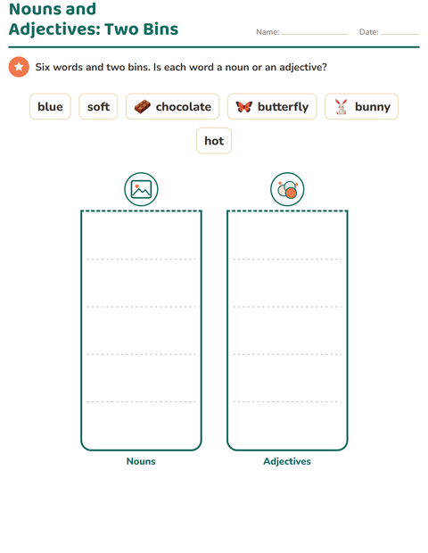 Preview of Word Classes worksheet featuring Easter for grade 1