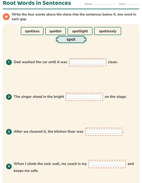 Preview of Prefixes, Suffixes and Root Words worksheet for grade 3