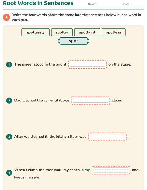 Preview of Prefixes, Suffixes and Root Words worksheet for grade 3