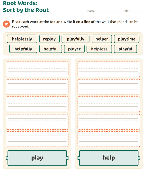 Root Words: Sort by the Root