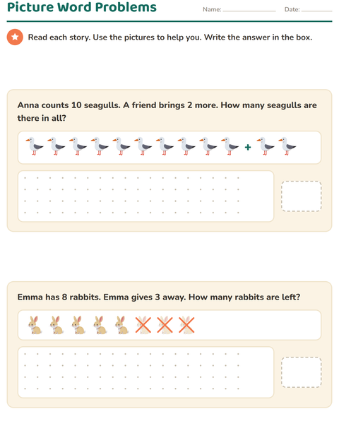 Preview of Animal Word Problems with Pictures