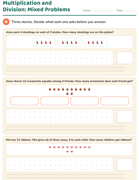 Preview of Word Problems worksheet featuring Christmas for grade 3