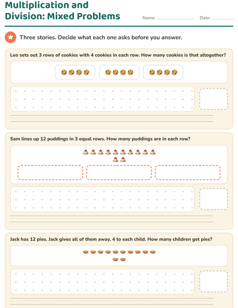 Preview of Word Problems worksheet featuring Desserts and Sweets for grade 3
