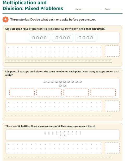 Preview of Word Problems worksheet featuring Kitchen BW for grade 3