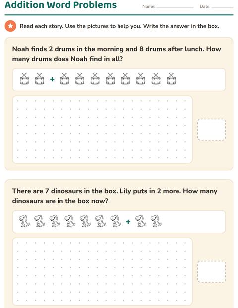 Preview of Word Problems worksheet featuring Toys BW for grade 1