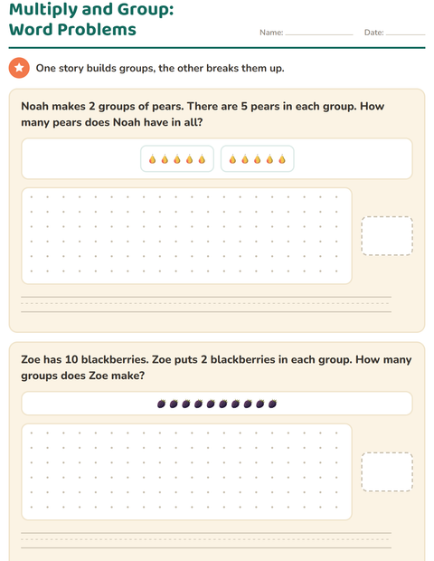 Preview of Word Problems worksheet featuring Fruits for grade 3