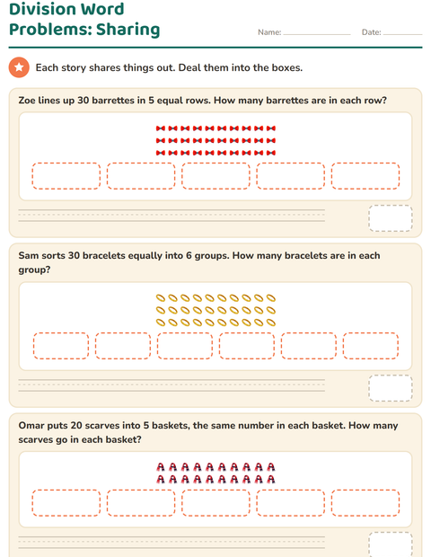 Preview of Word Problems worksheet featuring Accessories for grade 3