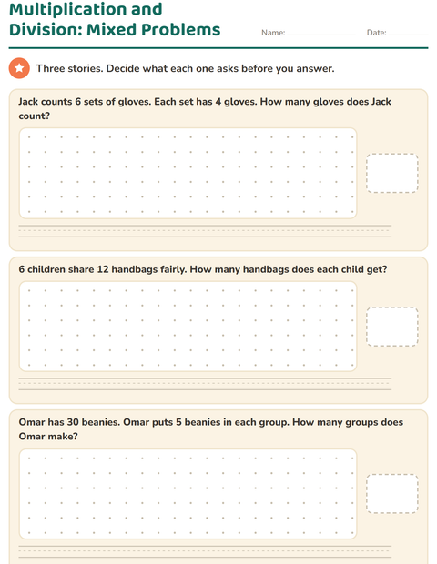 Multiplication and Division: Mixed Problems — Accessories
