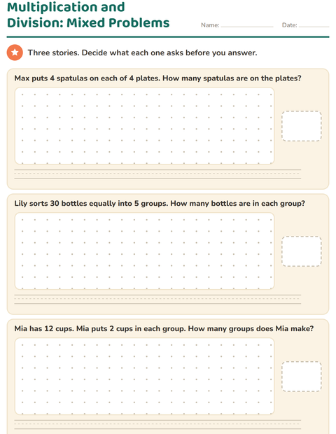 Preview of Word Problems worksheet featuring Kitchen Tools for grade 3