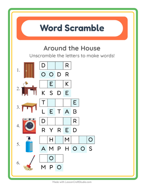 Preview of Find Objects worksheet featuring Accessories for kindergarten