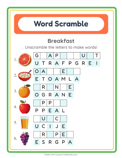 Preview of Crossword worksheet featuring Shapes for grade 2