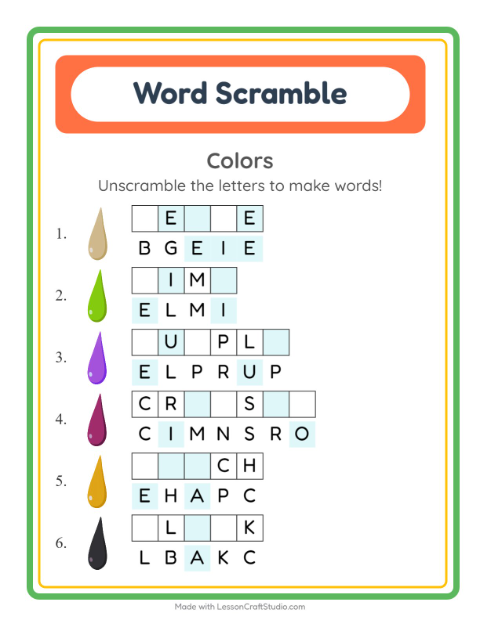 Word Scramble Practice