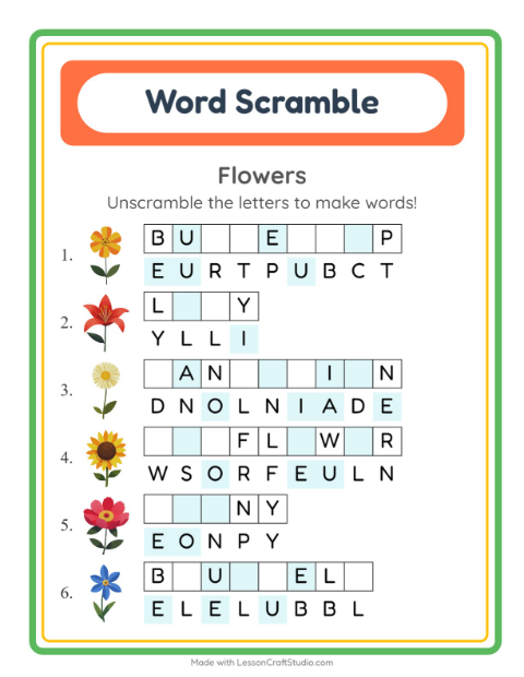 Preview of Word Guess worksheet featuring Desserts and Sweets for kindergarten