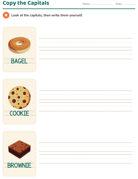 Preview of Word Tracing worksheet featuring Bakery for kindergarten