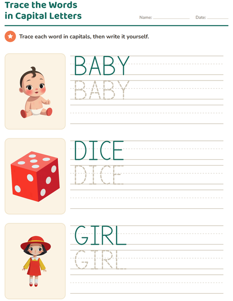 Preview of Word Tracing worksheet featuring Toys for kindergarten