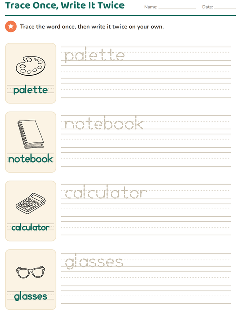 Preview of Word Tracing worksheet featuring Education BW for kindergarten