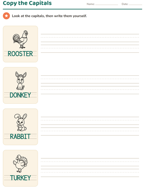 Preview of Word Tracing worksheet featuring Farm BW for kindergarten