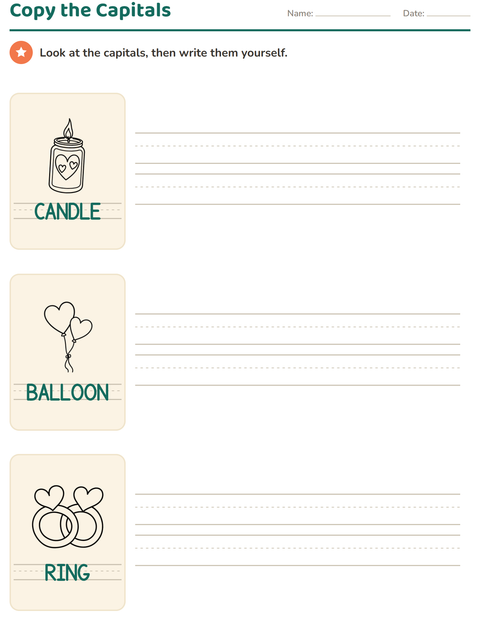 Preview of Word Tracing worksheet featuring Valentine BW for kindergarten