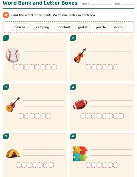 Preview of Write the Word worksheet featuring Activities for grade 1