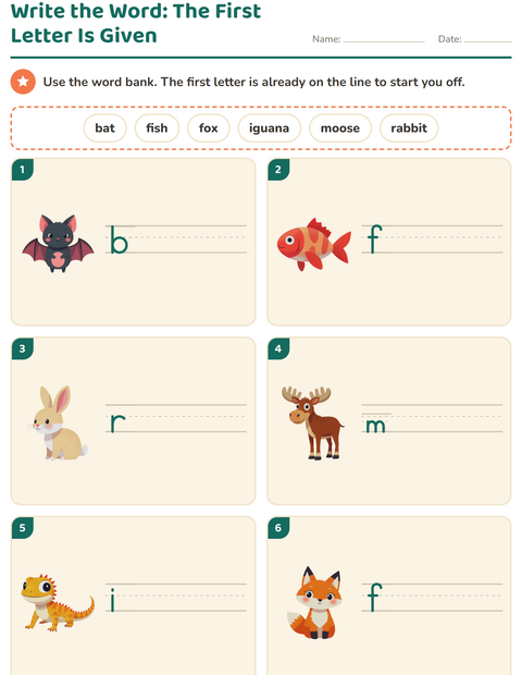 Write the Word: The First Letter Is Already There