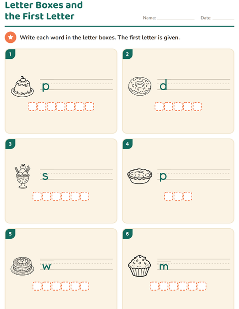 Preview of Write the Word worksheet featuring Dessert (B&W) for grade 1
