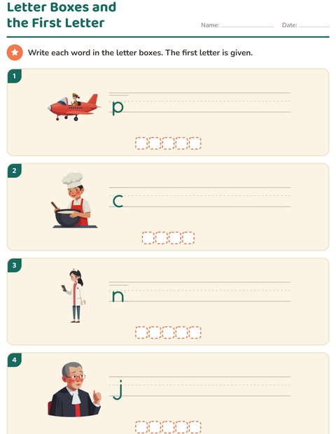 Preview of Write the Word worksheet featuring Occupations for grade 1
