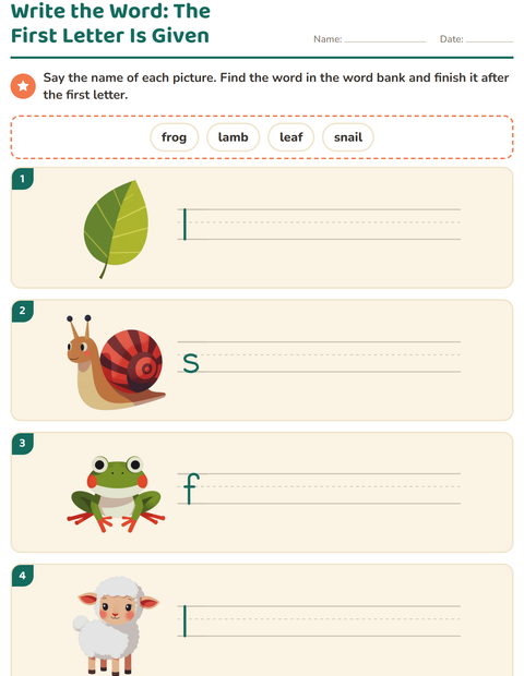 Preview of Write the Word worksheet featuring Spring for grade 1