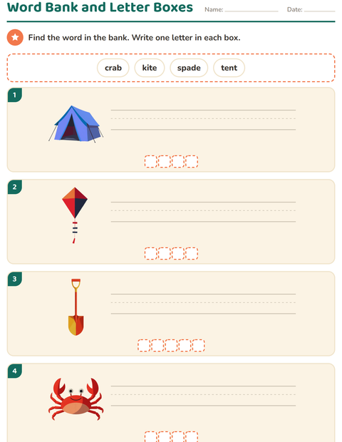Preview of Write the Word worksheet featuring Summer for grade 1