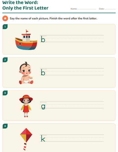 Preview of Write the Word worksheet featuring Toys for grade 1