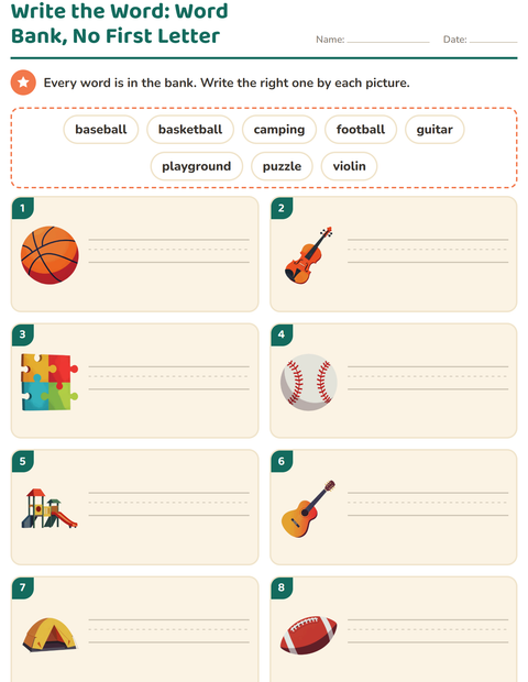 Preview of Write the Word worksheet featuring Activities for grade 1