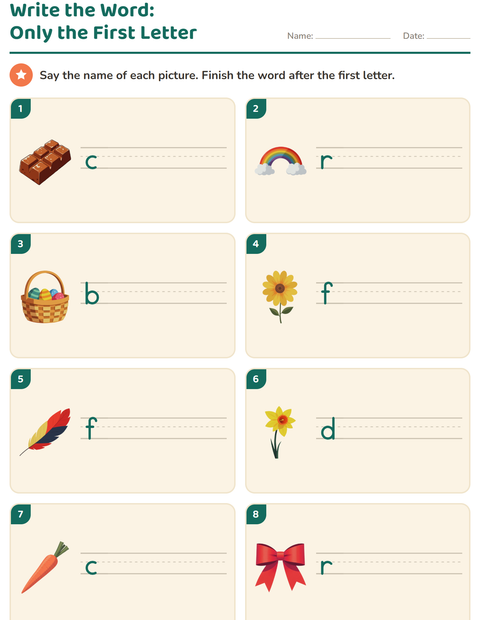 Preview of Write the Word worksheet featuring Easter for grade 1