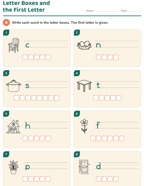 Preview of Write the Word worksheet featuring Home and Nature BW for grade 1