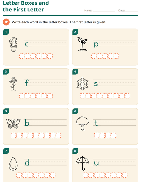 Preview of Write the Word worksheet featuring Nature BW for grade 1