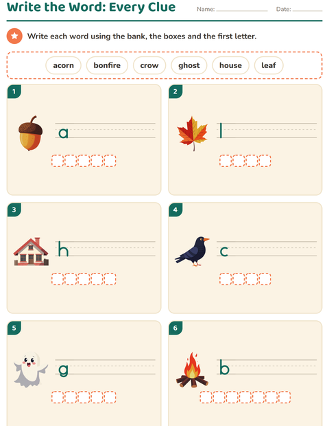 Preview of Write the Word worksheet featuring Miscellaneous for grade 1