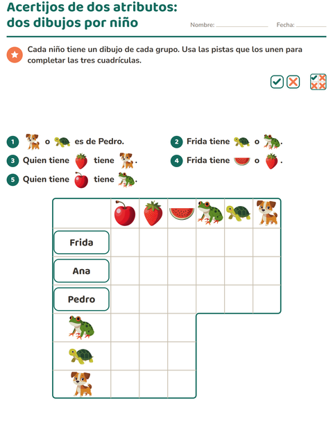Vista previa de la hoja de Acertijos de lógica con Frutas para grado 3