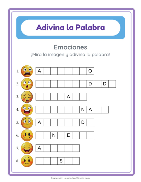 Escribe palabras con Emociones