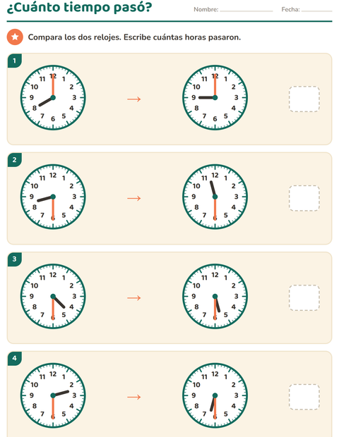 Decir la hora para tercer grado — 4