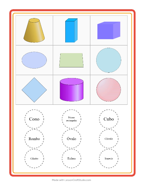 Vista previa de la hoja de Bingo con Formas para jardín infantil