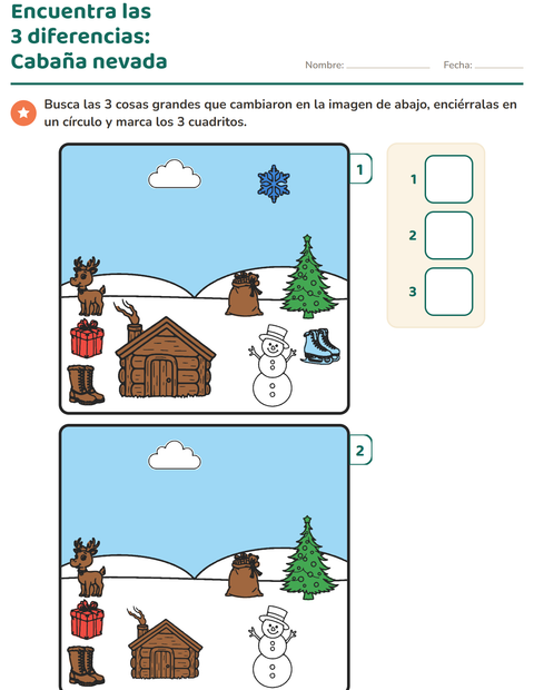 Vista previa de la hoja de Busca las diferencias para jardín infantil