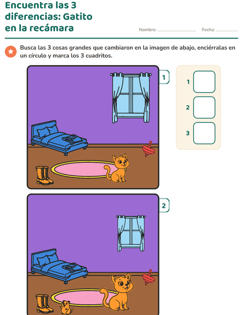 Vista previa de la hoja de Busca las diferencias para jardín infantil
