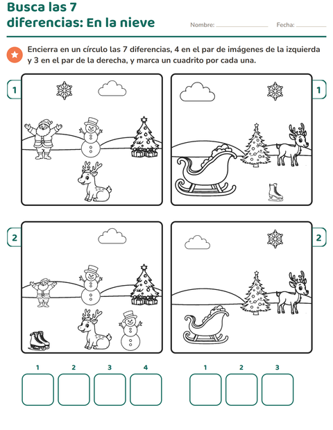Vista previa de la hoja de Busca las diferencias para grado 1