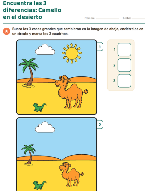 Vista previa de la hoja de Busca las diferencias para jardín infantil