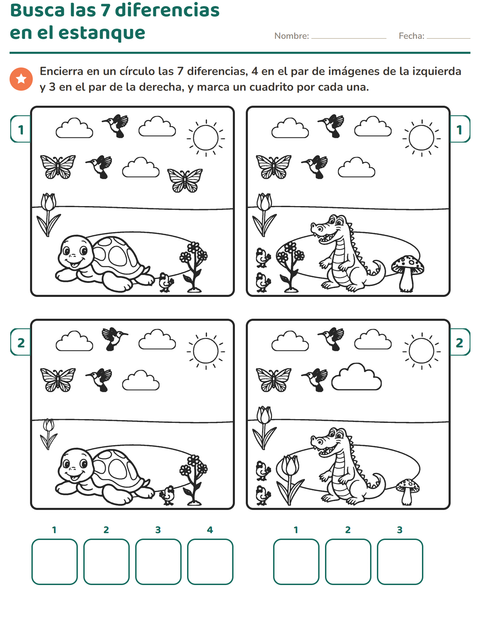 Busca las 7 diferencias en el estanque