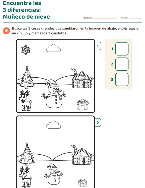 Vista previa de la hoja de Busca las diferencias para kínder