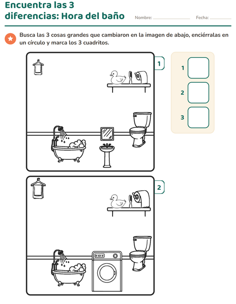 Vista previa de la hoja de Busca las diferencias para jardín infantil